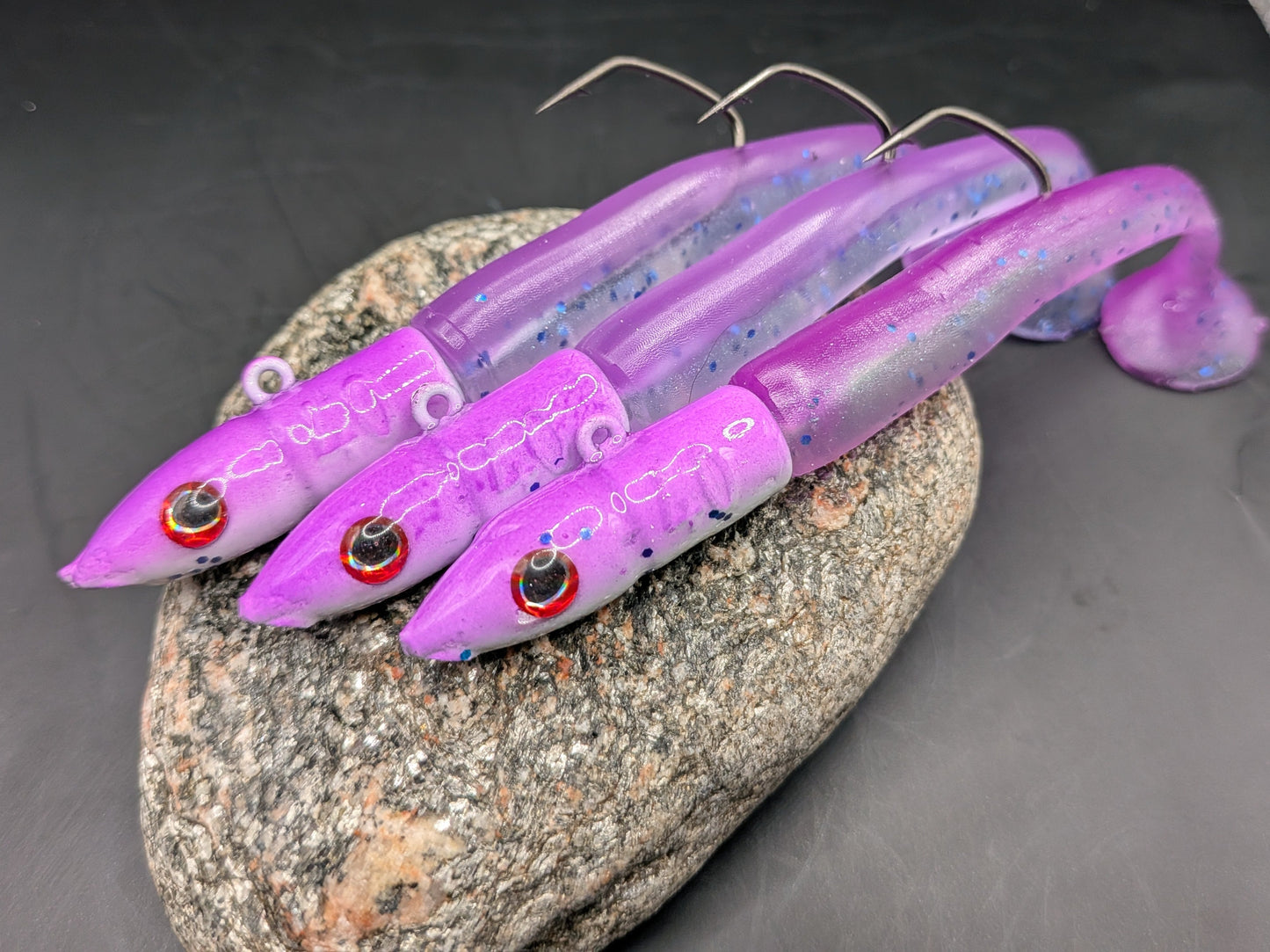 1 X 40g Immitation Sandeels soft plastic handmade lures in purple passion