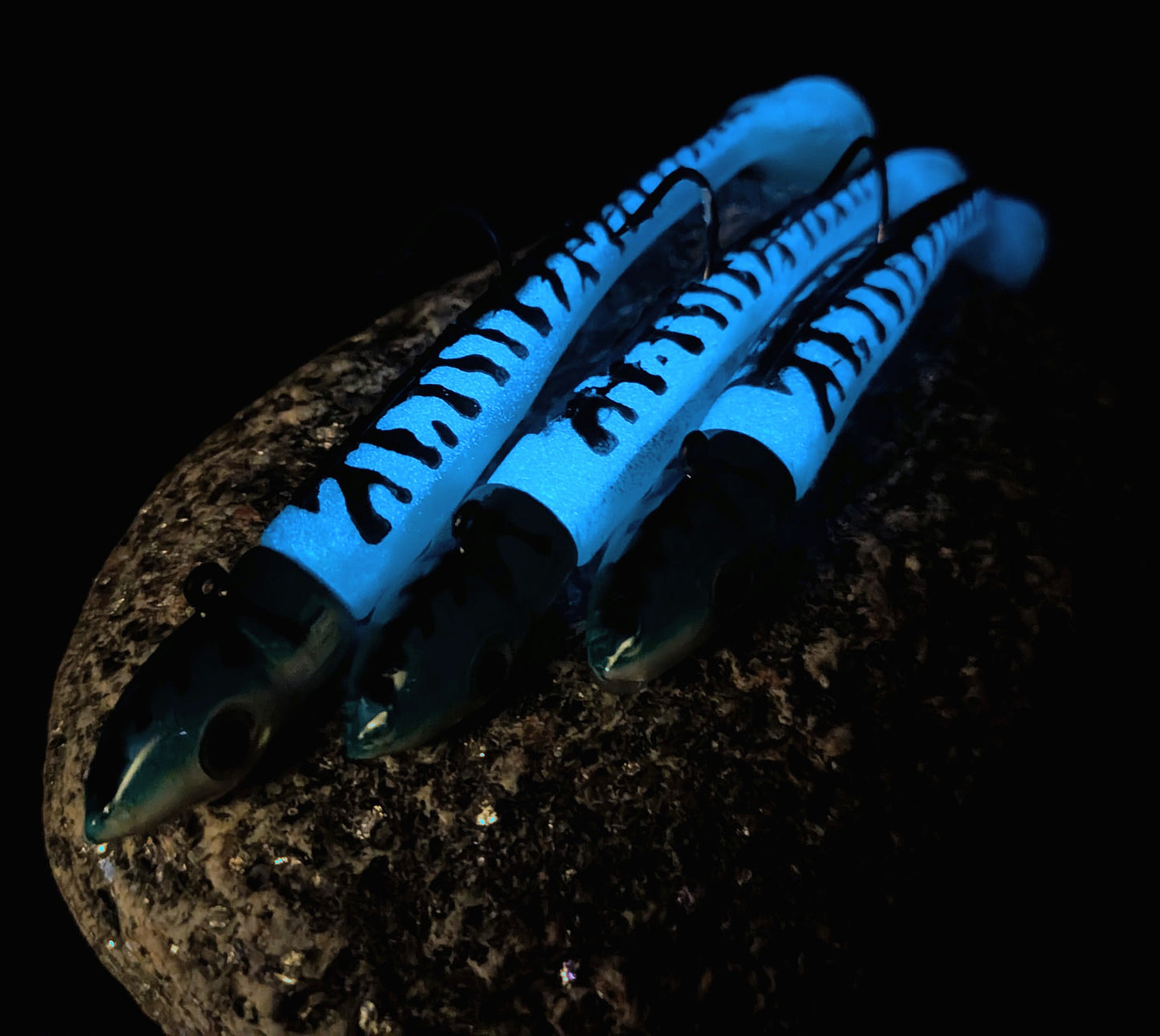 Limited edition Glow in the dark mackerel pattern soft plastic Sandeel lure