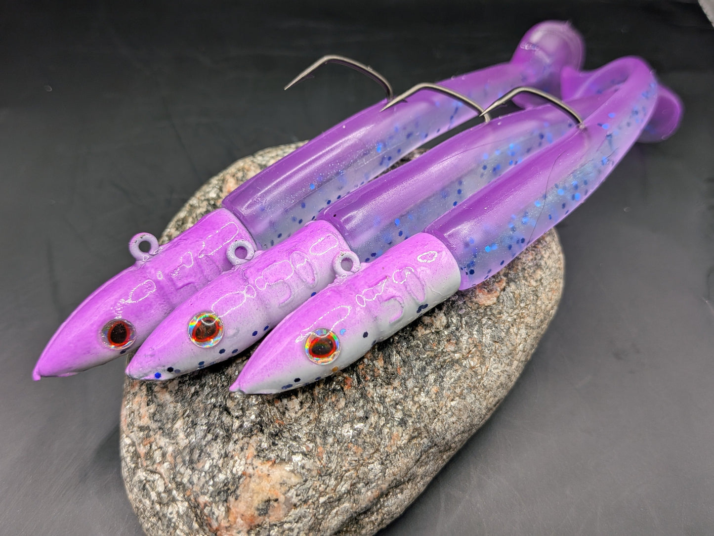 1 X 50g Immitation Sandeels soft plastic handmade lures in purple passion
