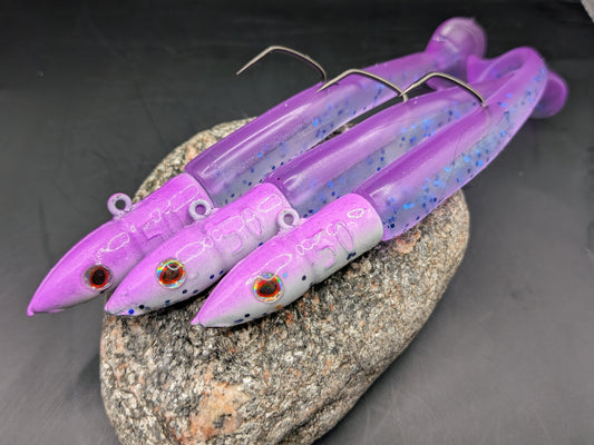 1 X 50g Immitation Sandeels soft plastic handmade lures in purple passion
